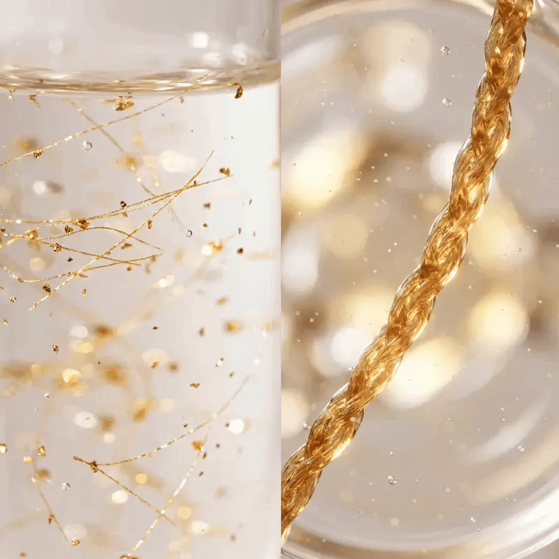 Silk threads dissolving inside the ampoule
