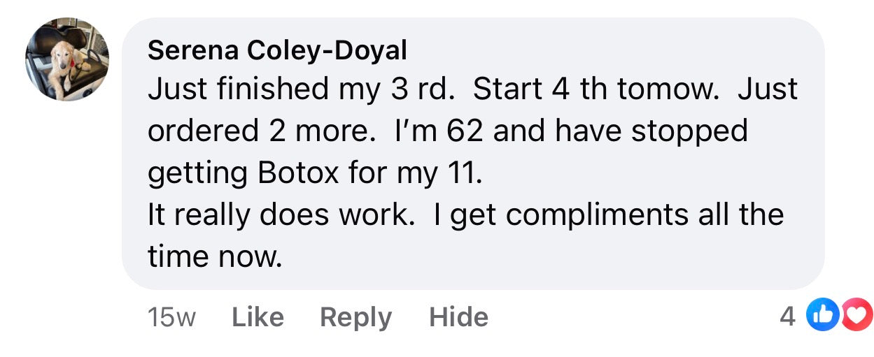 Facebook comment screenshot
