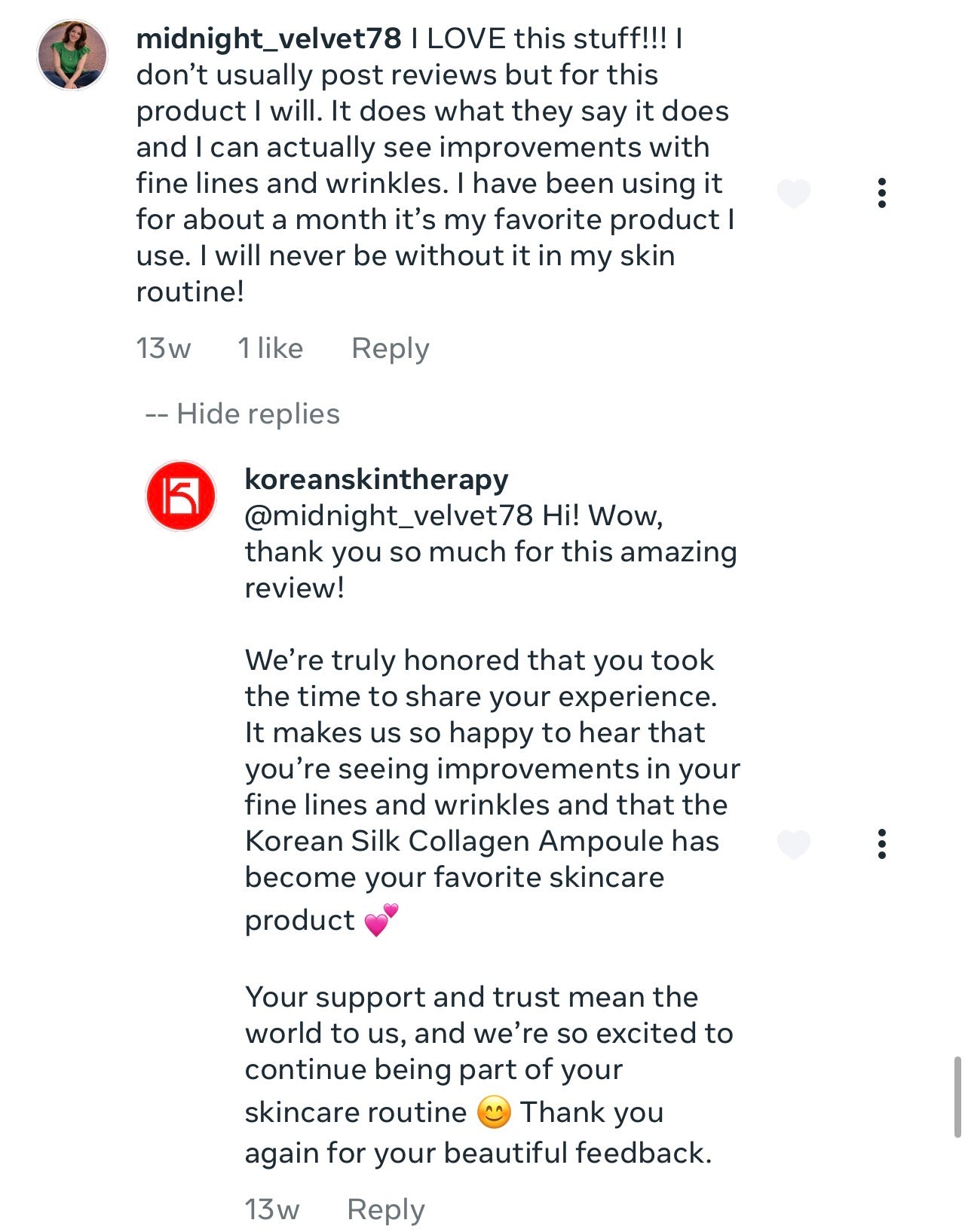 Facebook comment screenshot