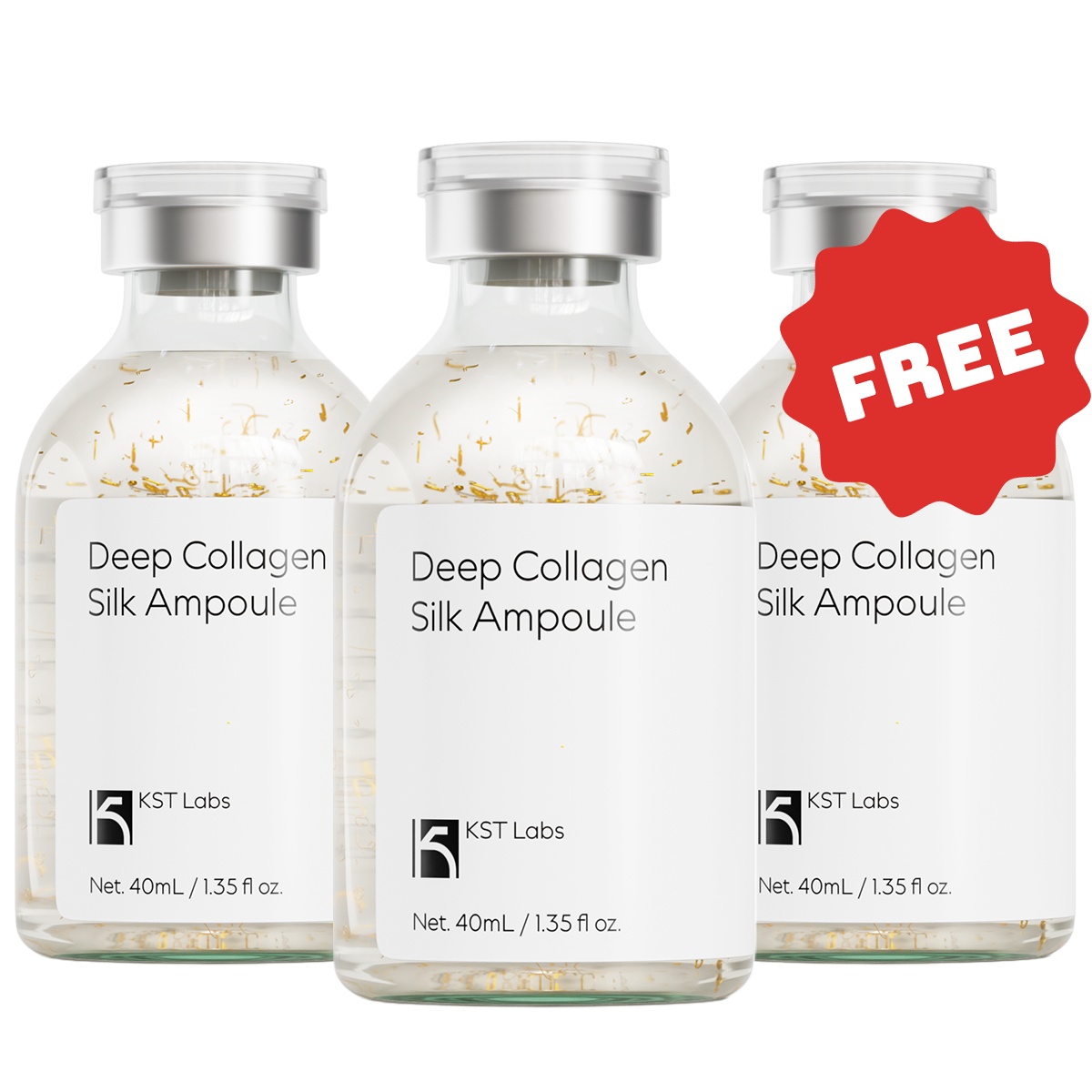 Beauty shot of the Collagen Silk Ampoule with visible peptide threads